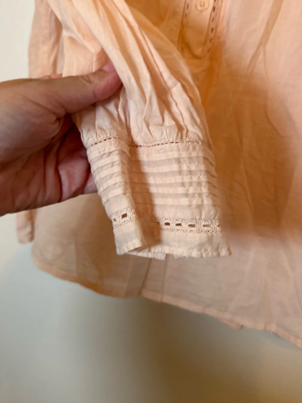 J. Crew Pintuck lace-trim top in cotton voile
